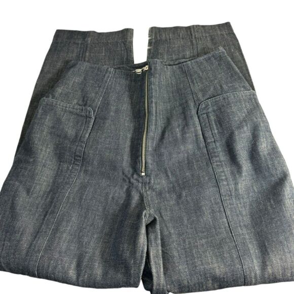 Tibi Wide Tapered Leg Zip Waist Jeans Sz 8 - Picture 2 of 6